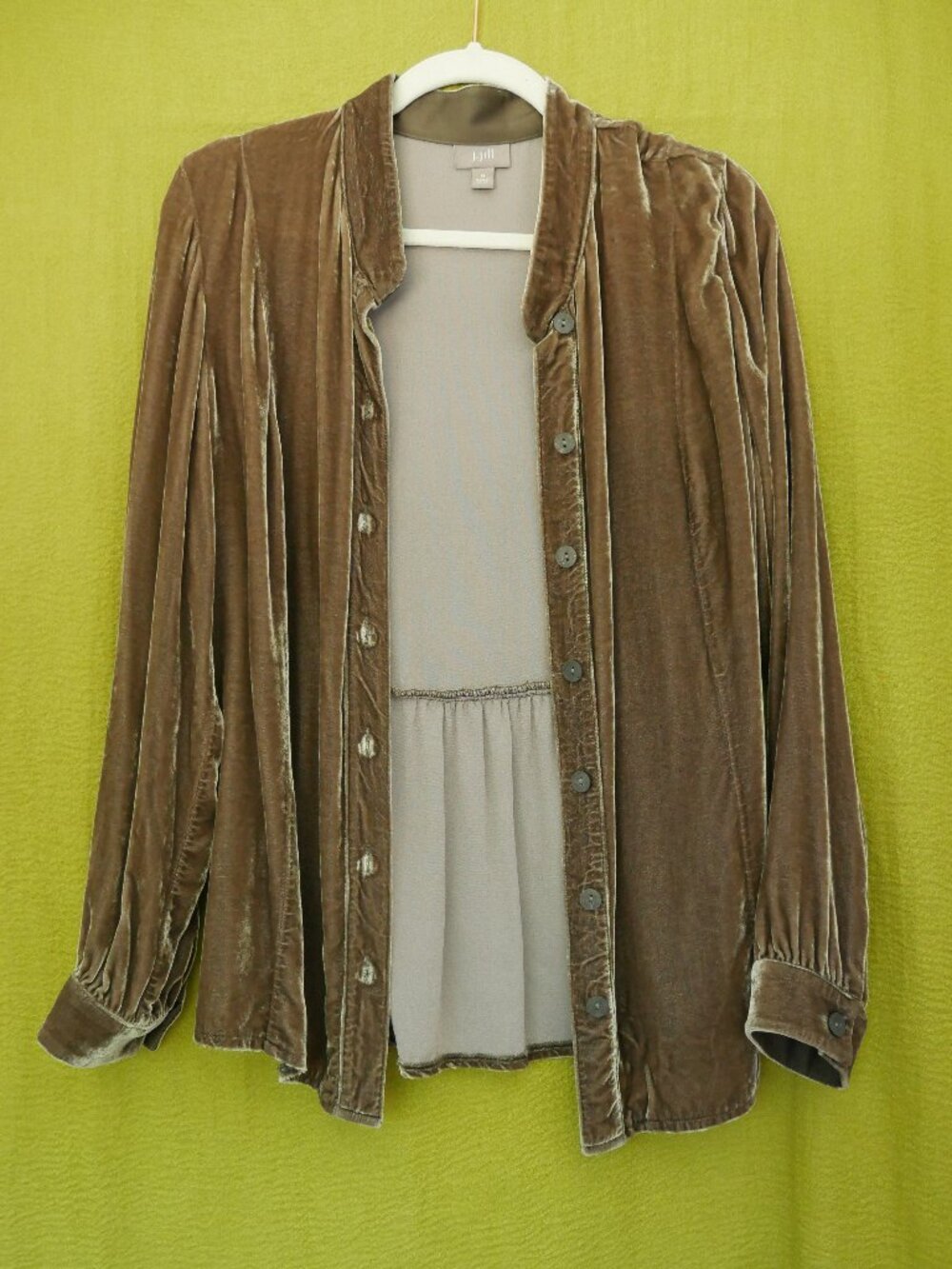 J Jill Crushed Velvet Button Down, size M